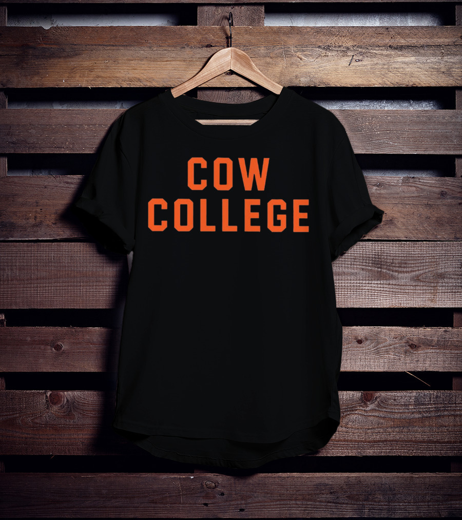 Cow College Bold Orange Text T-Shirt