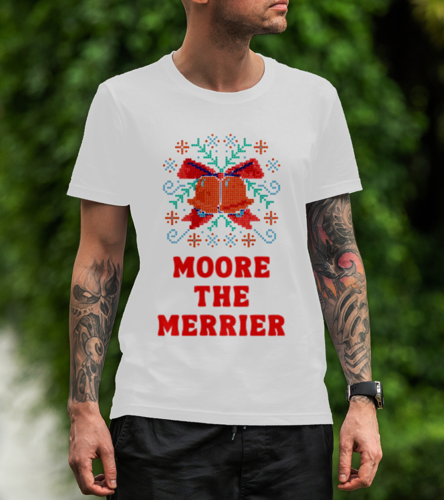 Moore The Merrier Christmas Bow Festive Decor T-Shirt