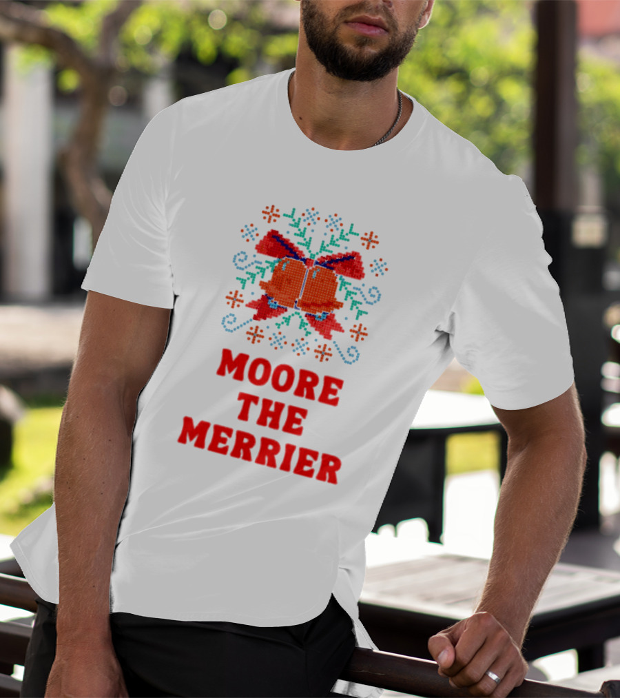 Moore The Merrier Christmas Bow Festive Decor T-Shirt