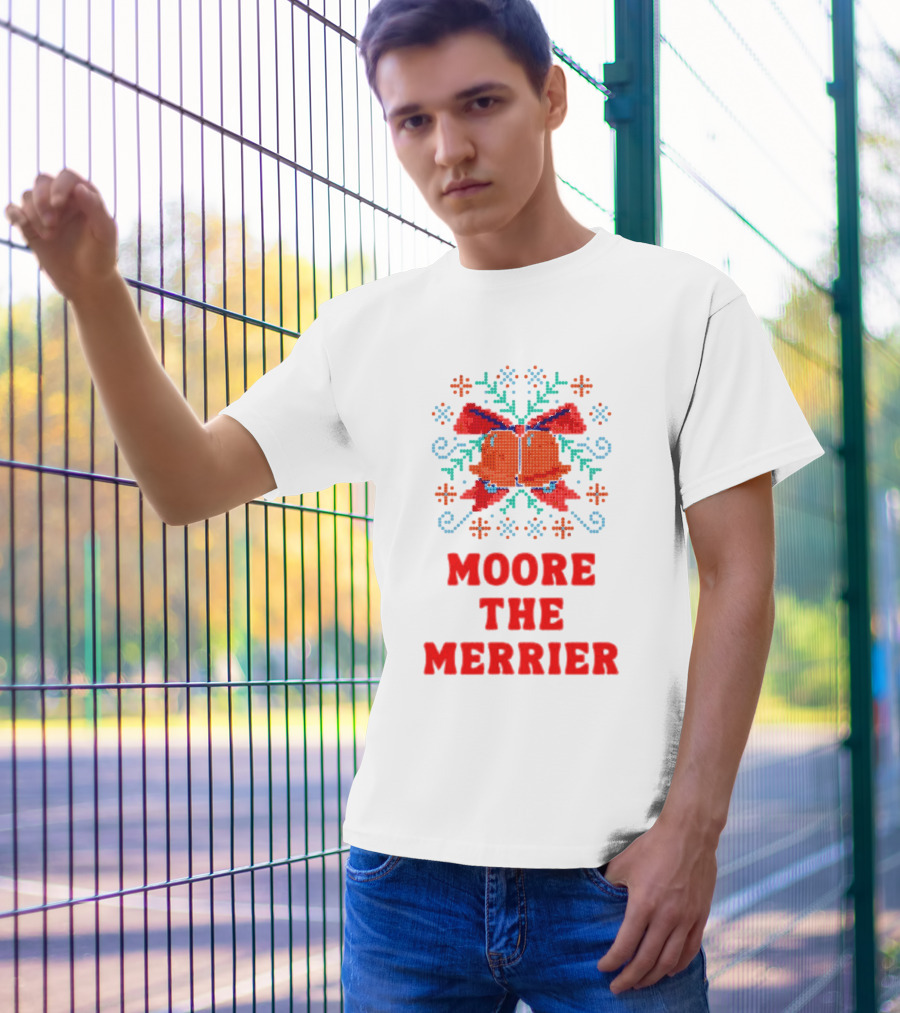 Moore The Merrier Christmas Bow Festive Decor T-Shirt