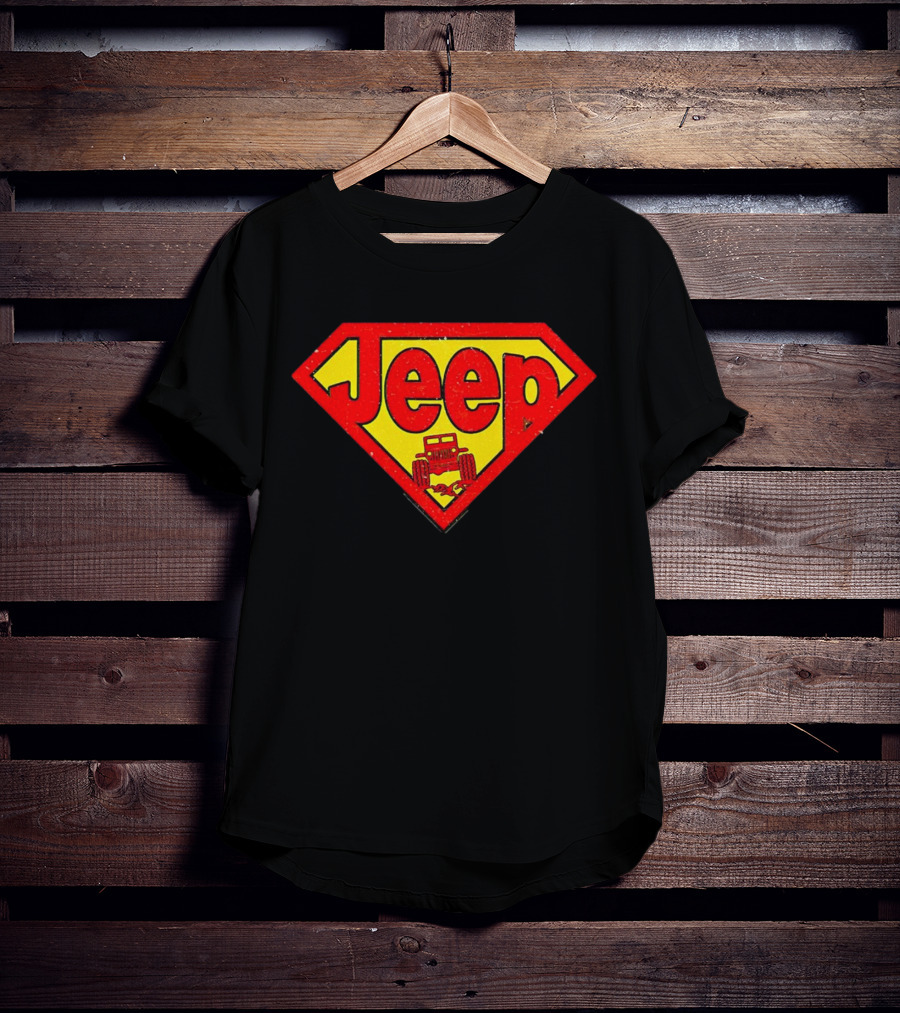 Jeep Super Red Yellow Emblem Superman Style 4x4 Off-Road T-Shirt