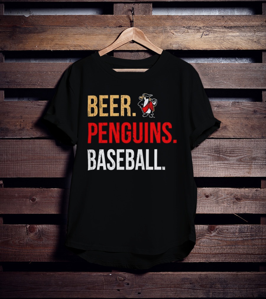 Beer Penguins Baseball 108 Stitches T-Shirt
