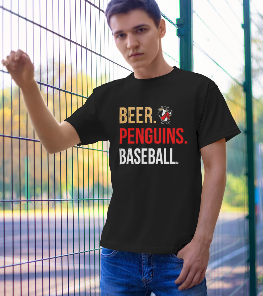 Beer Penguins Baseball 108 Stitches T-Shirt