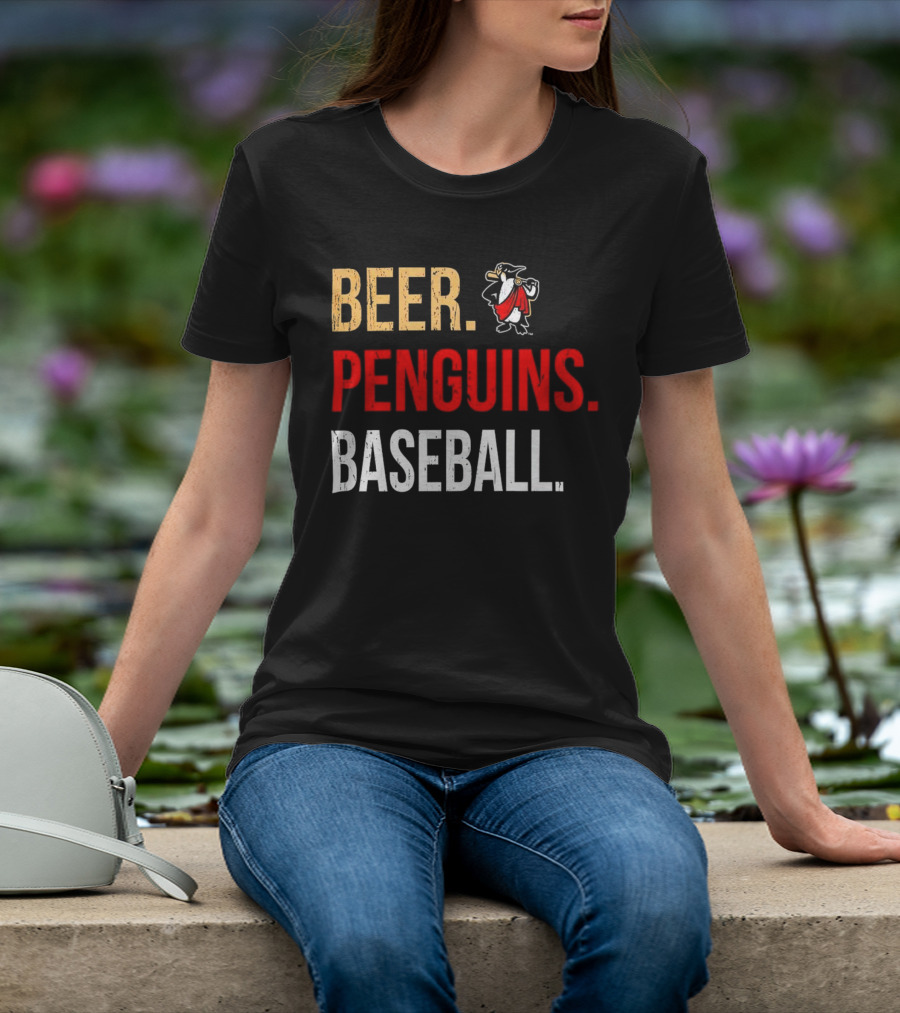 Beer Penguins Baseball 108 Stitches T-Shirt