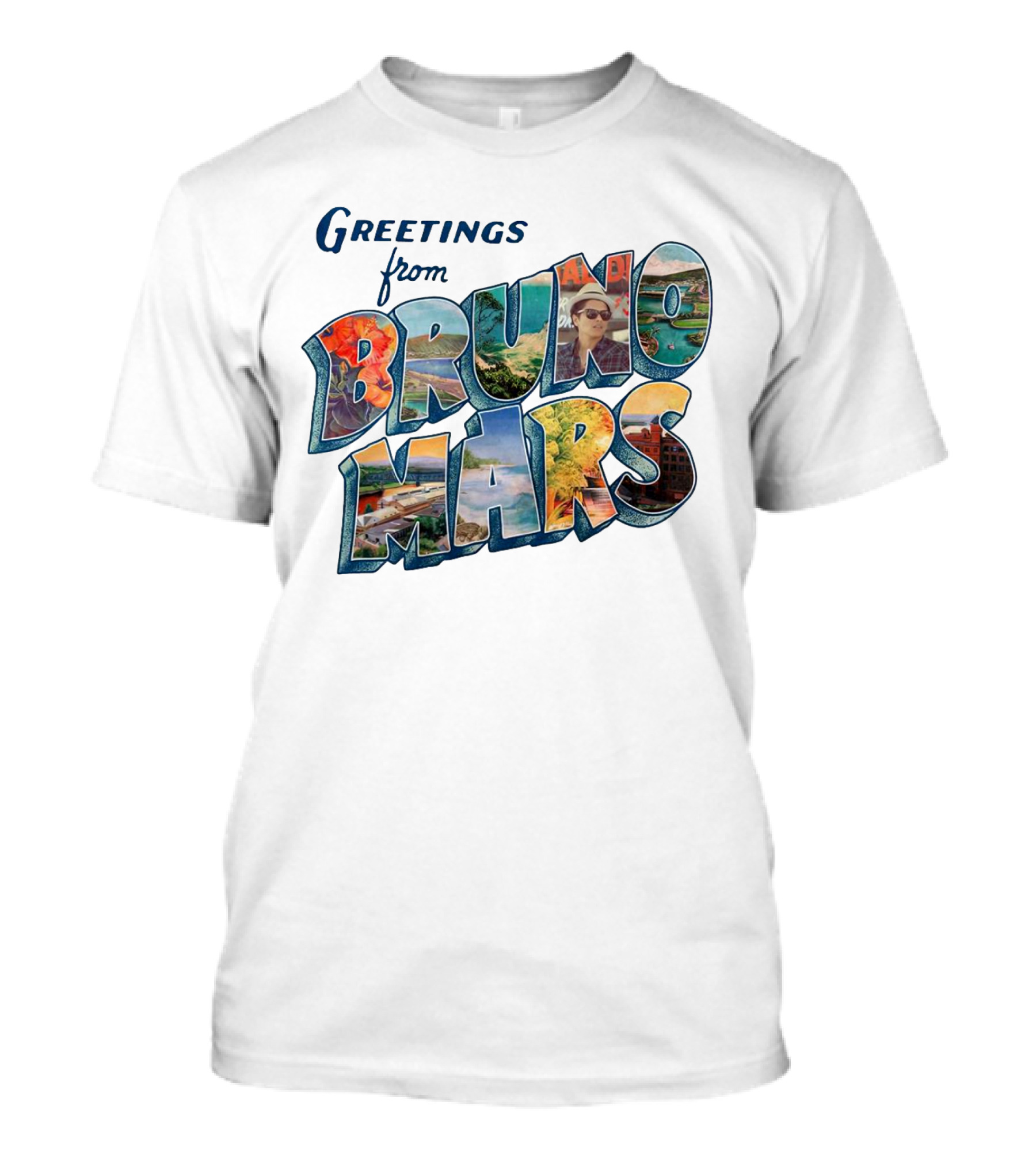 Greetings From Bruno Mars Island Escape Postcard T-Shirt