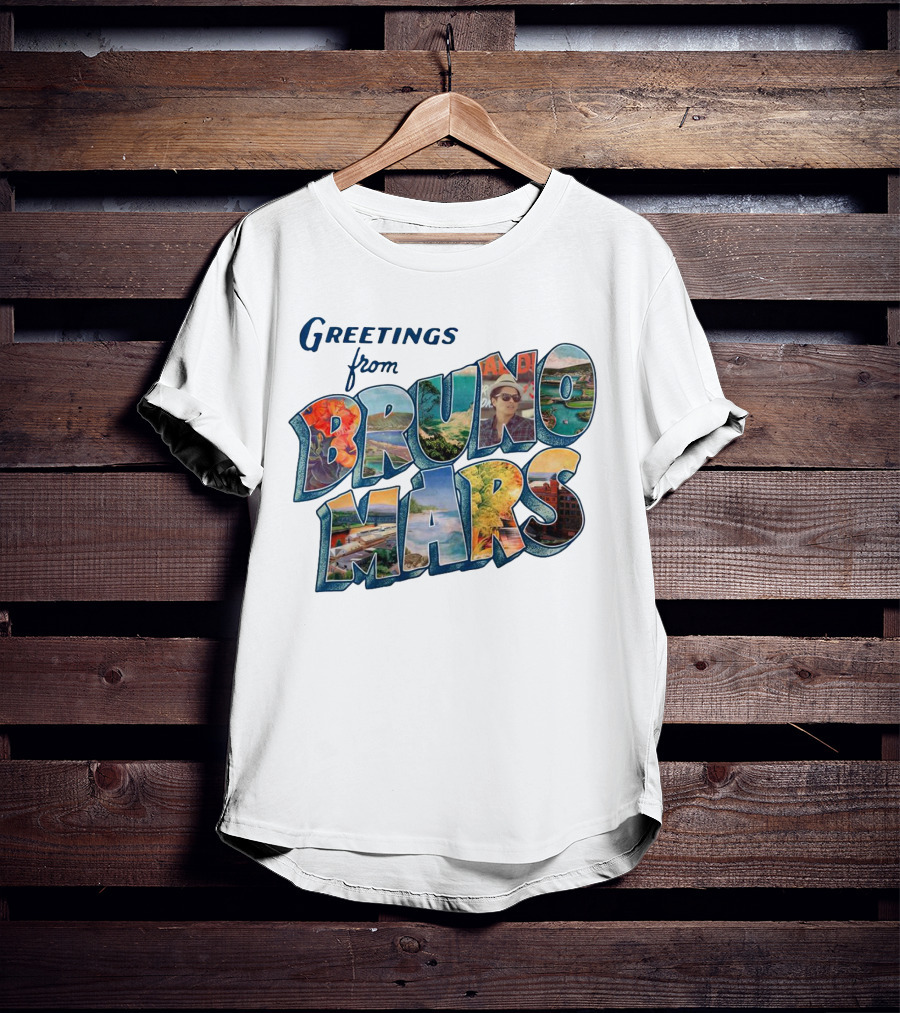 Greetings From Bruno Mars Island Escape Postcard T-Shirt