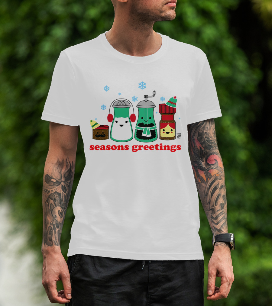 Seasons Greetings Christmas Cute Winter Spice Character T-Shirt