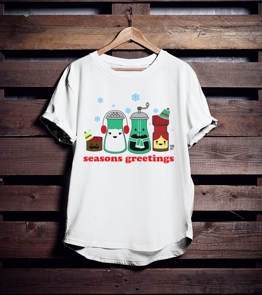 Seasons Greetings Christmas Cute Winter Spice Character T-Shirt