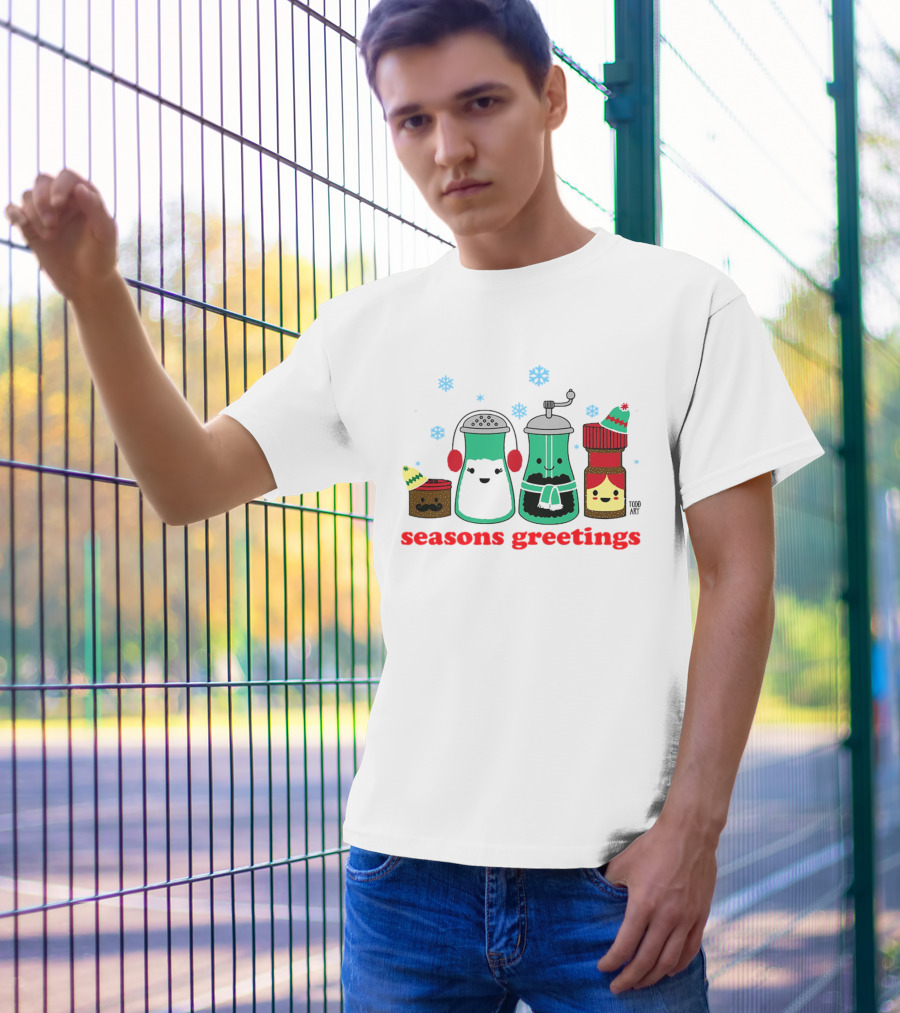 Seasons Greetings Christmas Cute Winter Spice Character T-Shirt