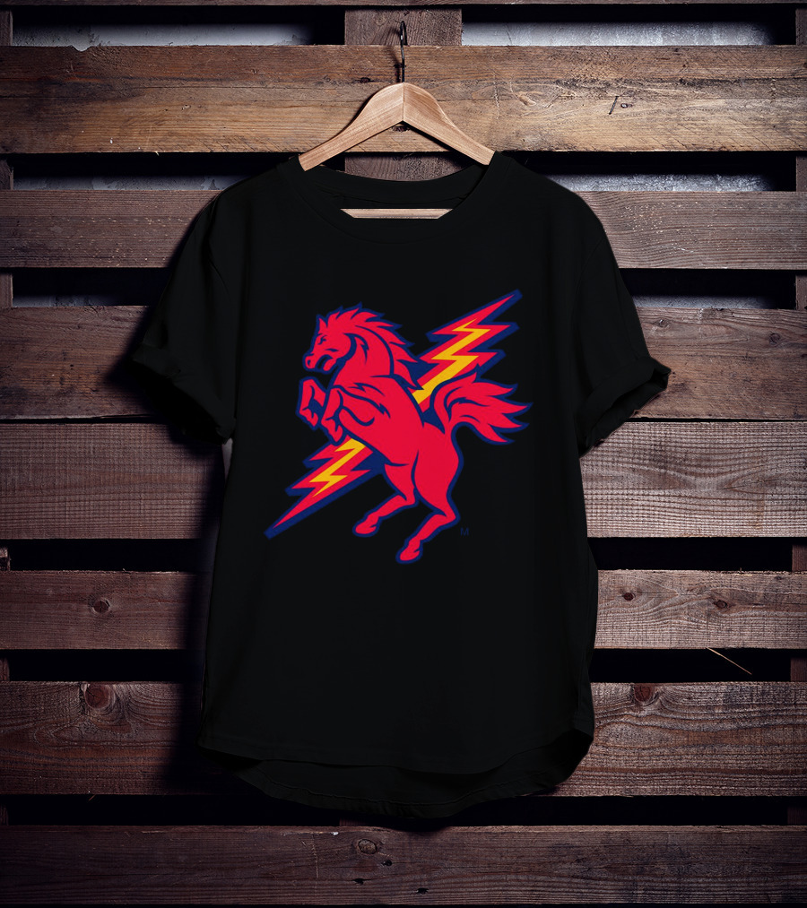 St. John's Red Storm Thunder Horse Lightning Bolt T-Shirt