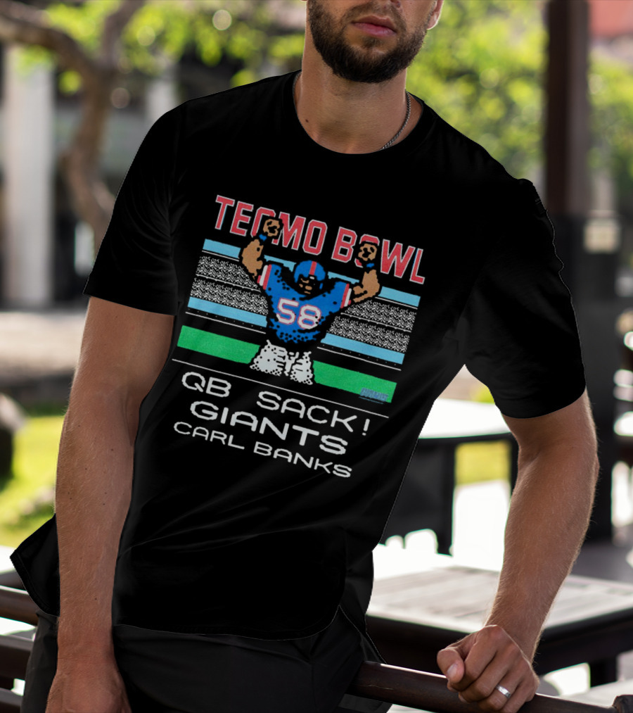 Tecmo Bowl QB Sack Giants Carl Banks 58 T-Shirt