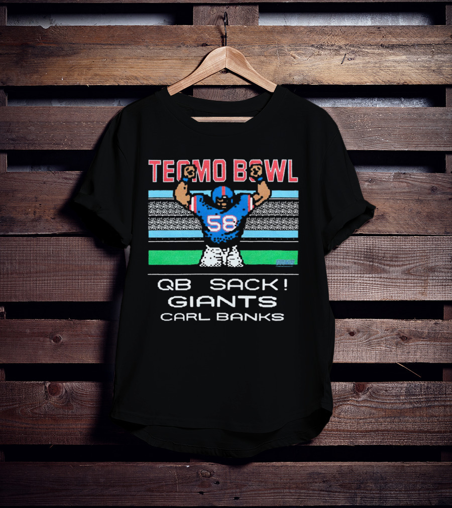 Tecmo Bowl QB Sack Giants Carl Banks 58 T-Shirt