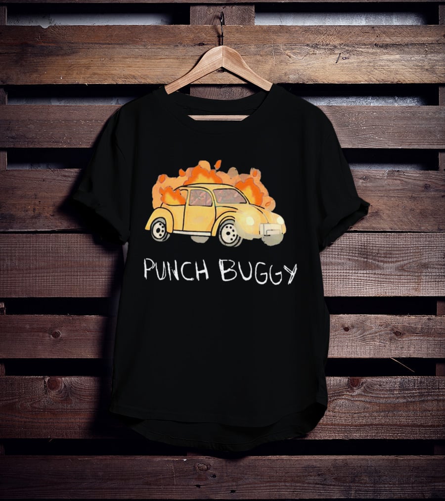 Punch Buggy Car On Fire Iconic Flames Image T-Shirt