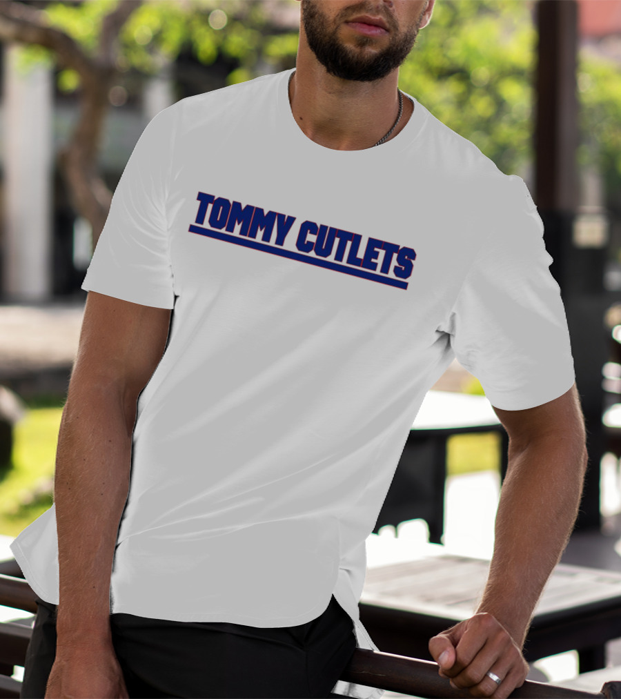 Tommy Cutlets New York Style Font Bold Blue T-Shirt