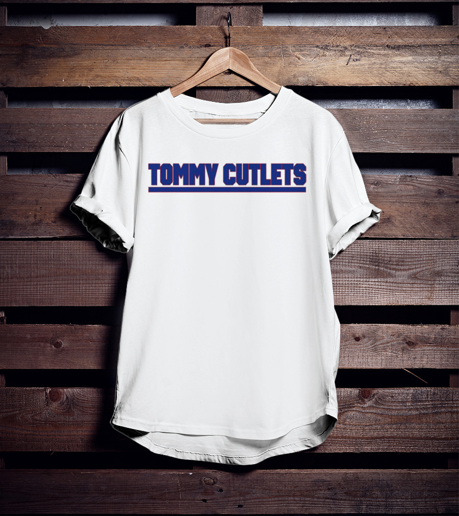 Tommy Cutlets New York Style Font Bold Blue T-Shirt