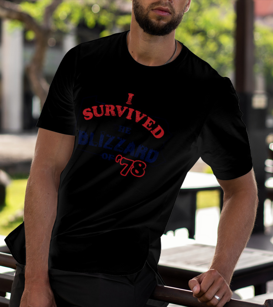I Survived The Blizzard Of ’78 Pennsylvania Map Outline T-Shirt