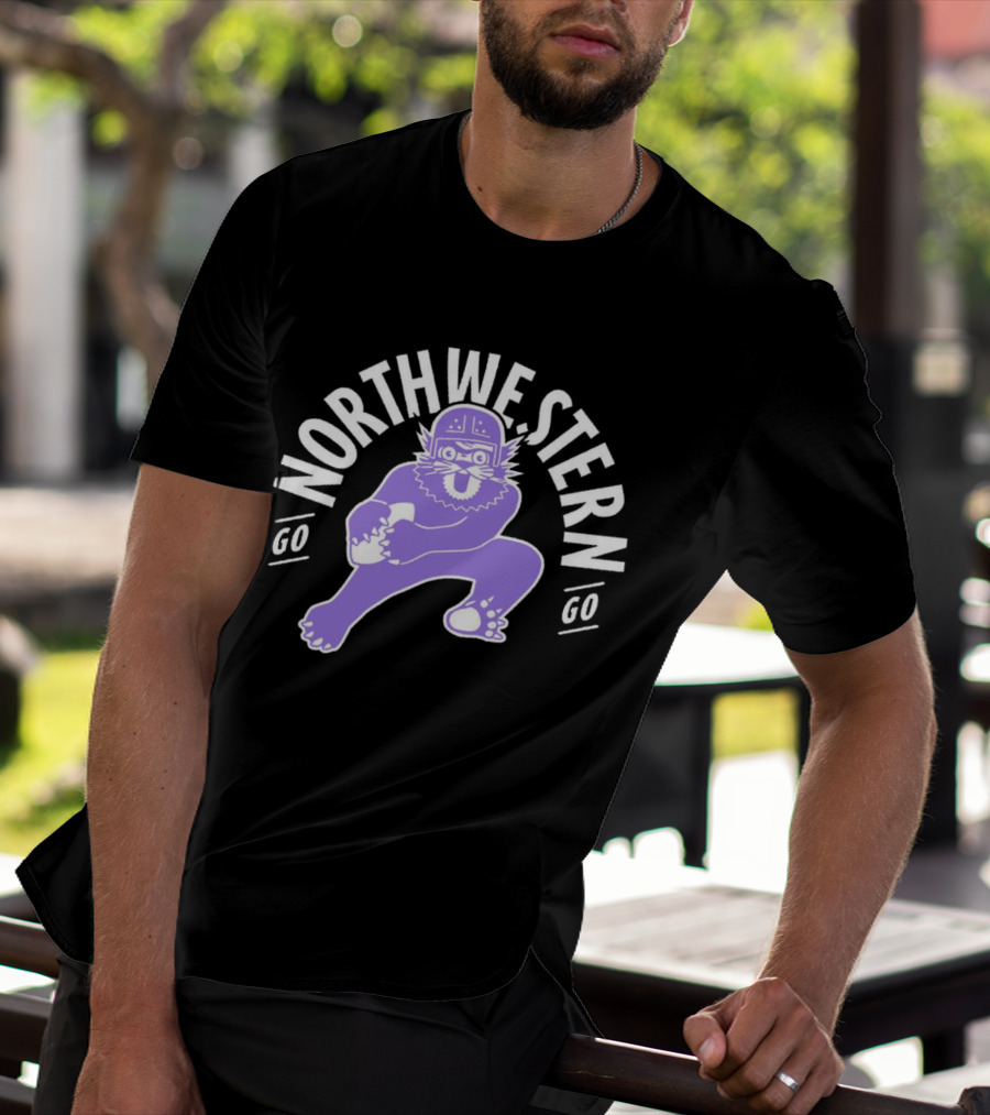 Northwestern Wildcats Football Mascot Go Northwestern Go T-Shirt