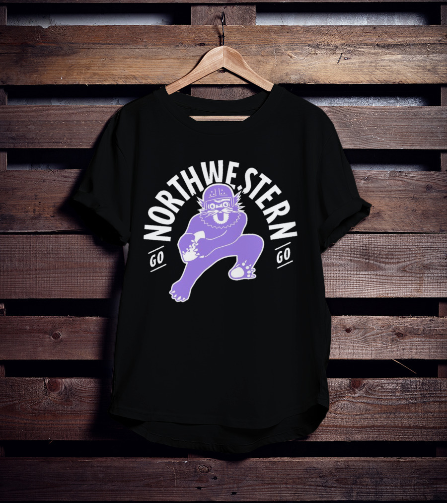 Northwestern Wildcats Football Mascot Go Northwestern Go T-Shirt
