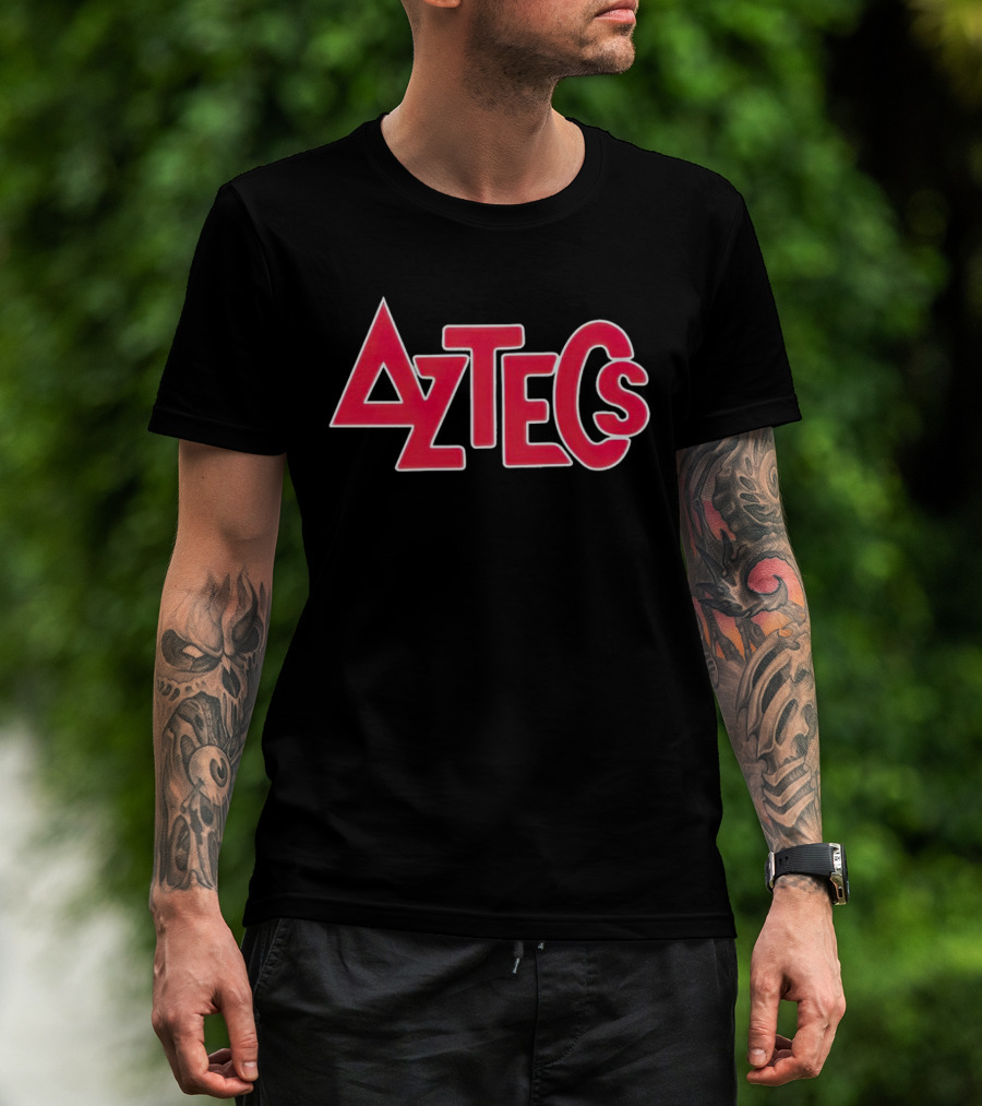 San Diego State Aztecs Bold Red Tribal Typography T-Shirt