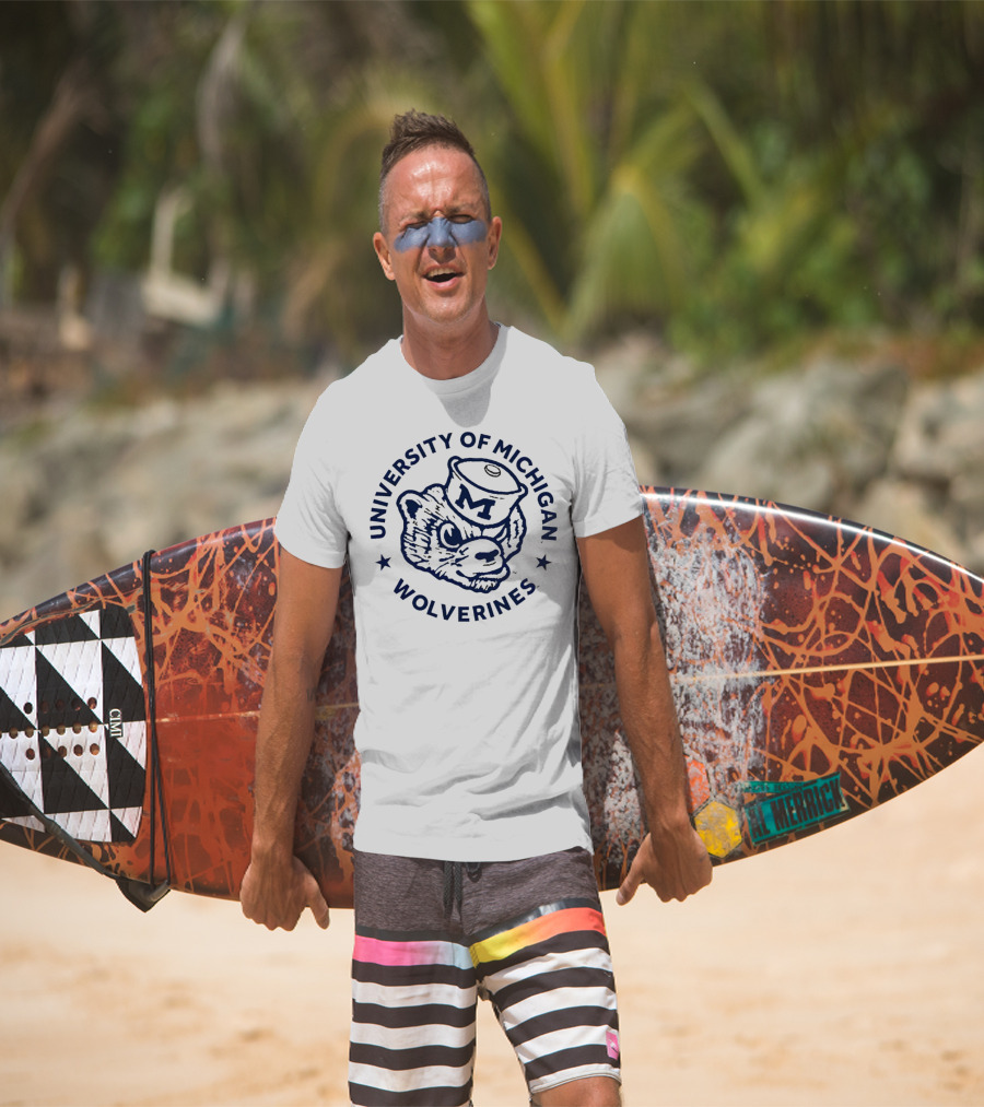 University Of Michigan Wolverines Mascot M Hat T-Shirt