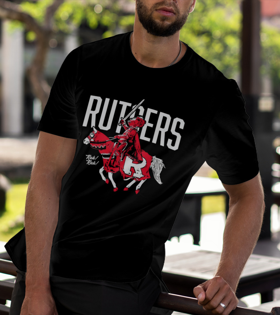 Rutgers Scarlet Knights Mascot Rah Rah Sword Horse T-Shirt