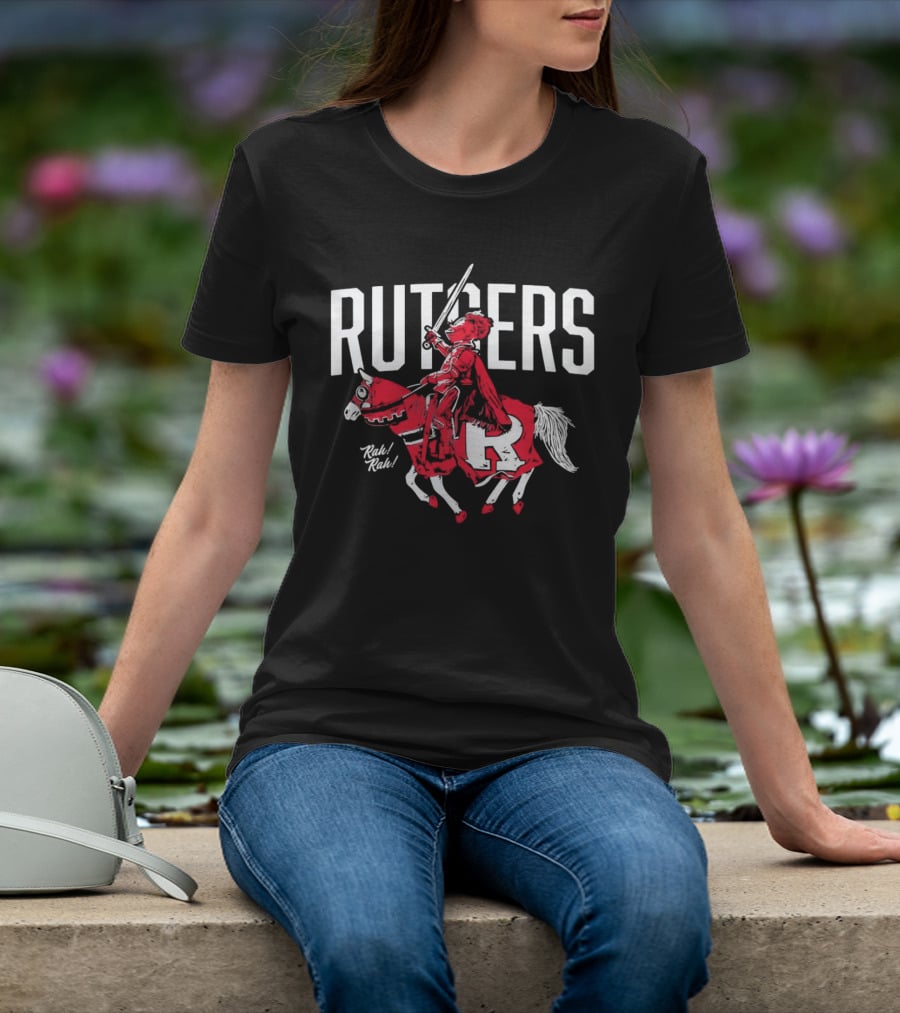 Rutgers Scarlet Knights Mascot Rah Rah Sword Horse T-Shirt