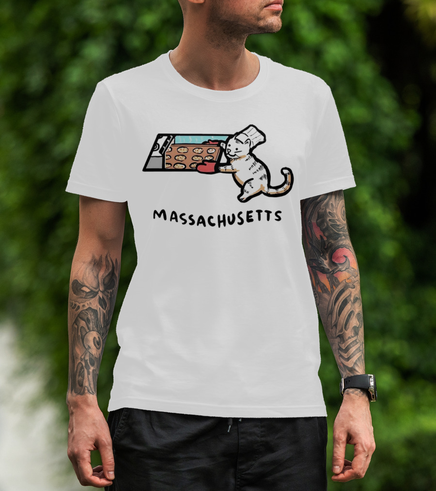 Massachusetts Baking Cat Meowsachusetts Cookies T-Shirt