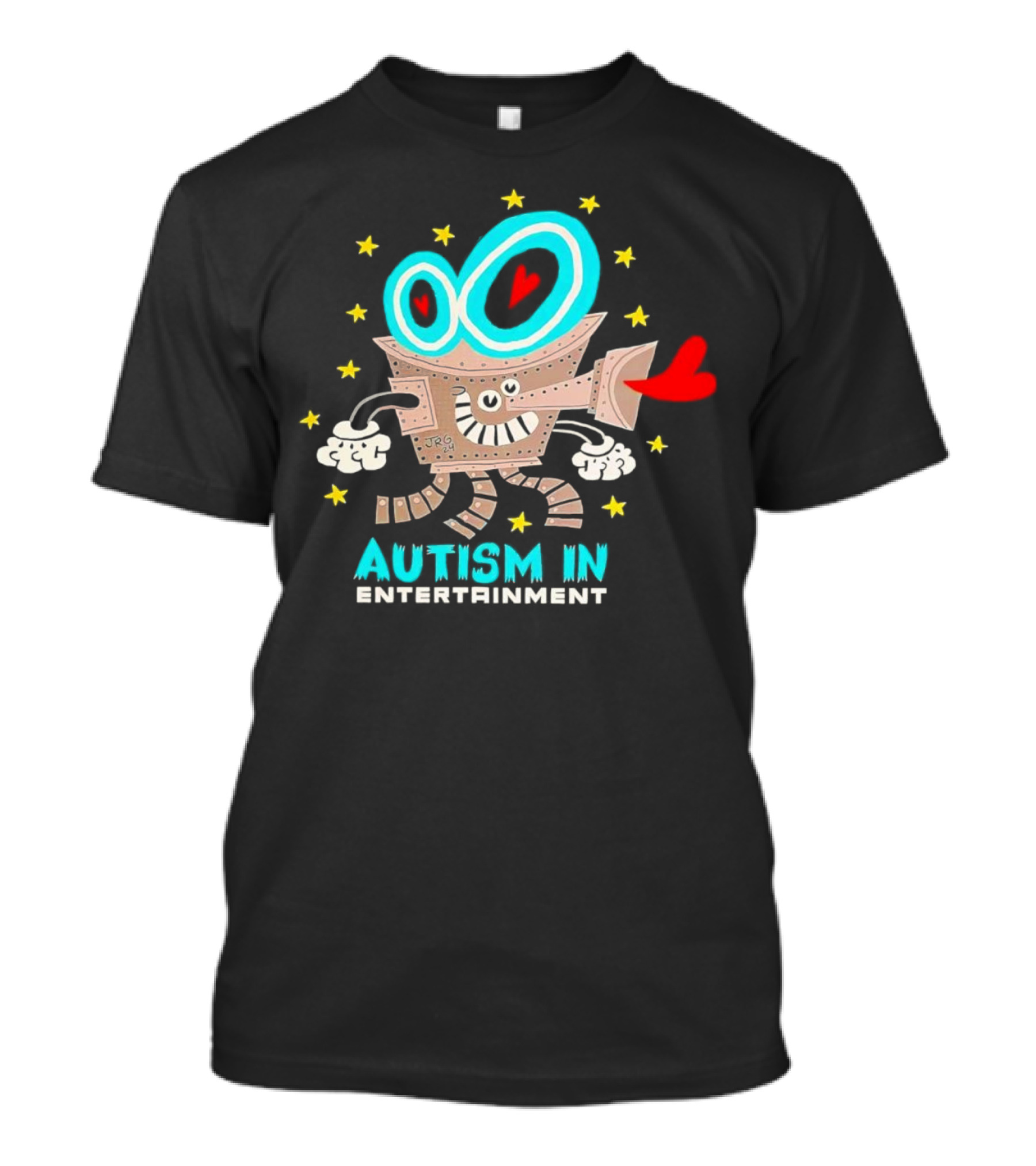 Autism In Entertainment Starry-Eyed Robot With Heart Projector T-Shirt