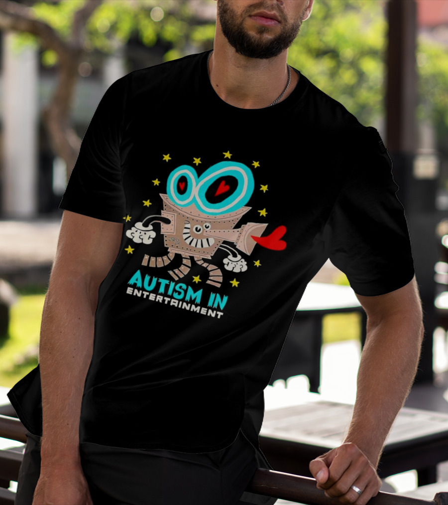 Autism In Entertainment Starry-Eyed Robot With Heart Projector T-Shirt