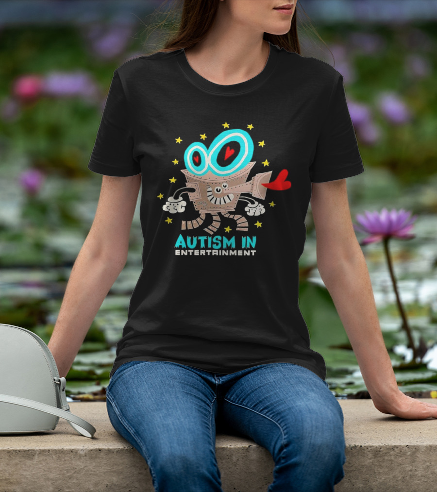 Autism In Entertainment Starry-Eyed Robot With Heart Projector T-Shirt