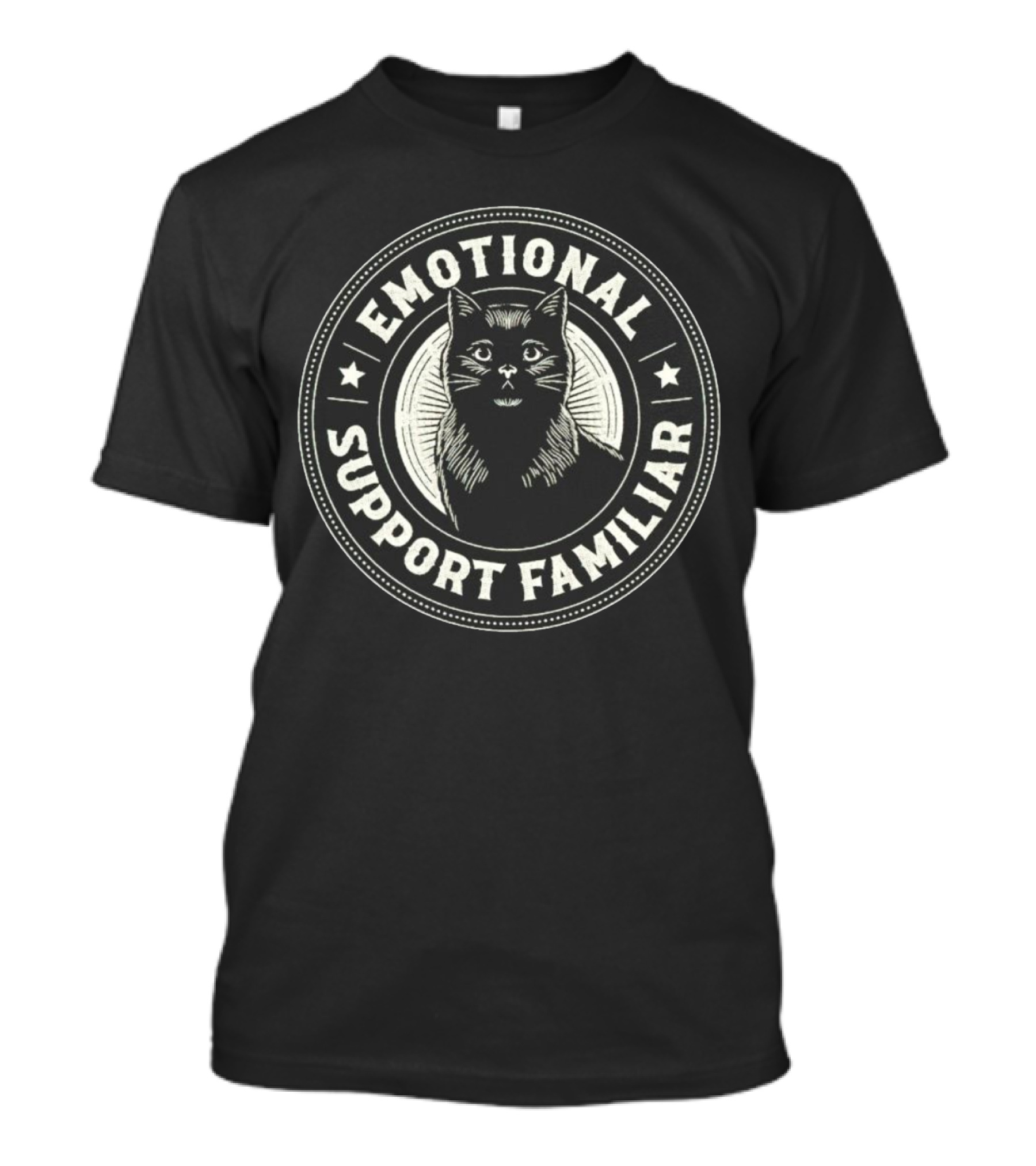 Emotional Support Familiar Black Cat T-Shirt