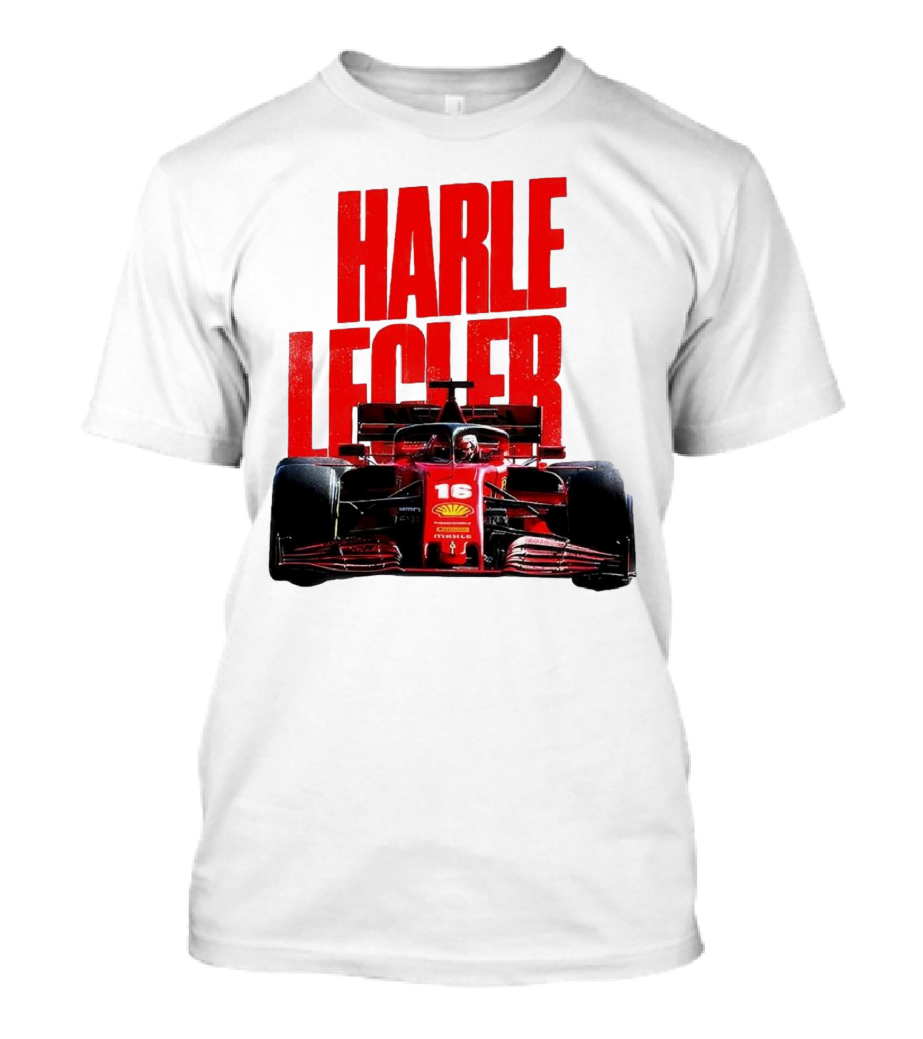 Groovy Ferrari Charles Leclerc Formula 1 Car 16 Racing Legend T-Shirt