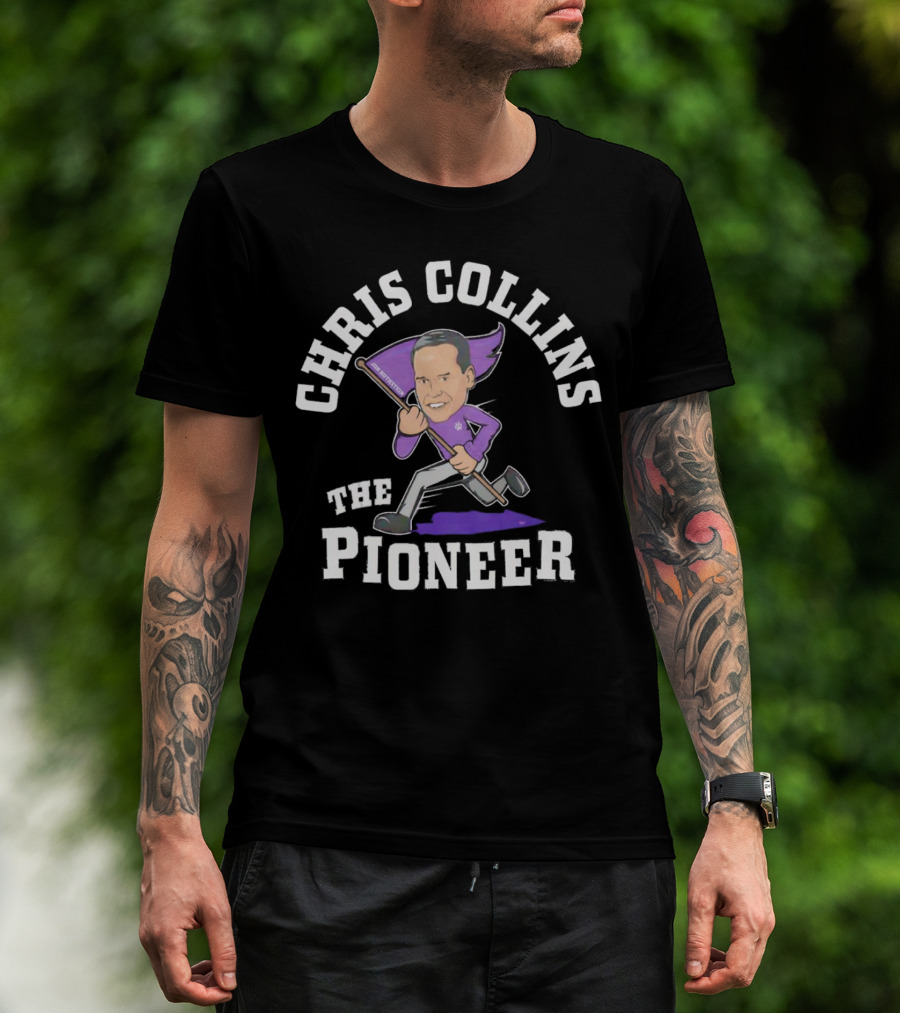 Chris Collins The Pioneer With Northwestern Flag T-Shirt