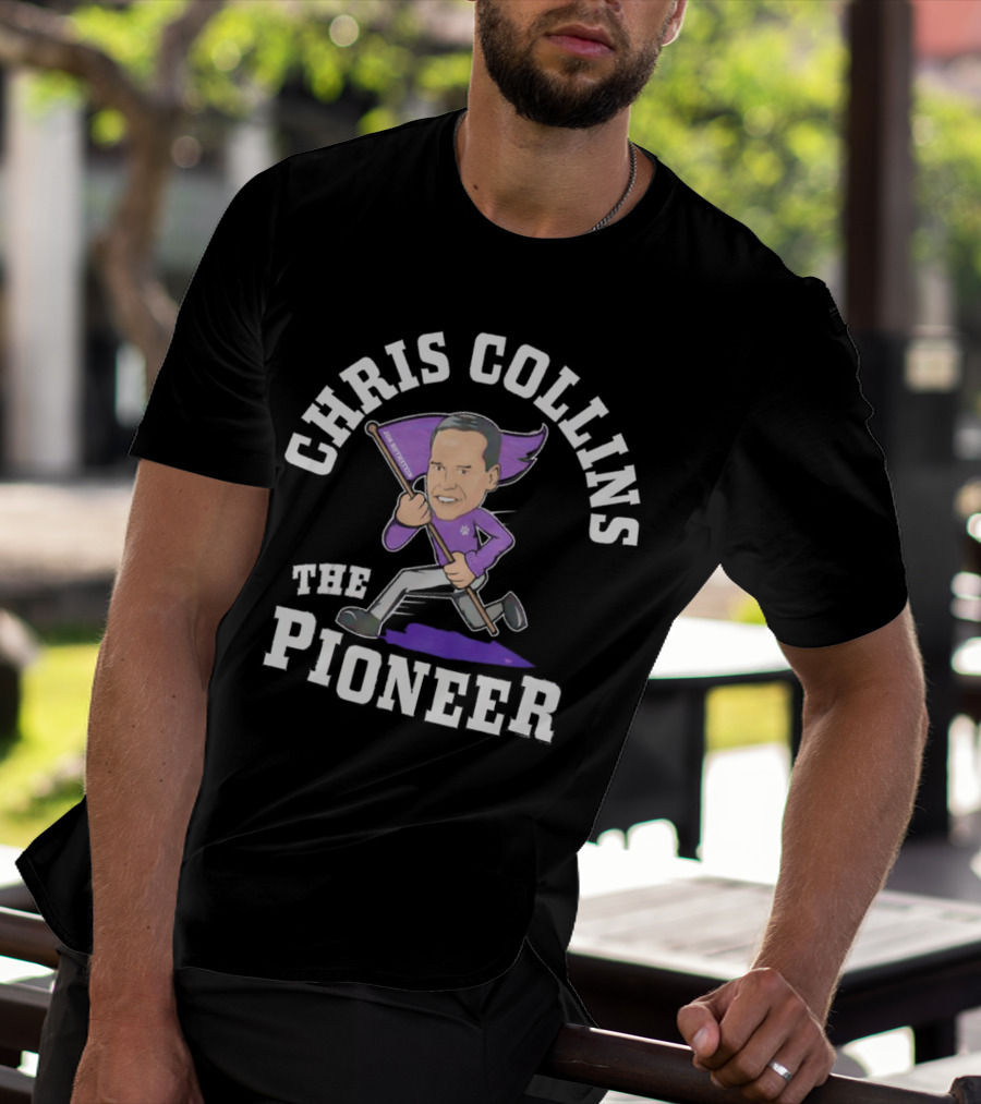 Chris Collins The Pioneer With Northwestern Flag T-Shirt