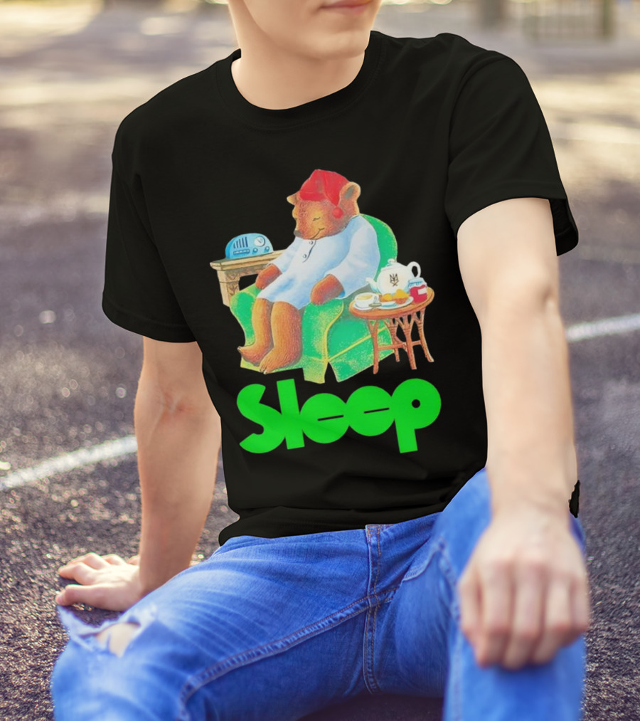 Sleep Tea Bear Radio Chair Cozy Time T-Shirt