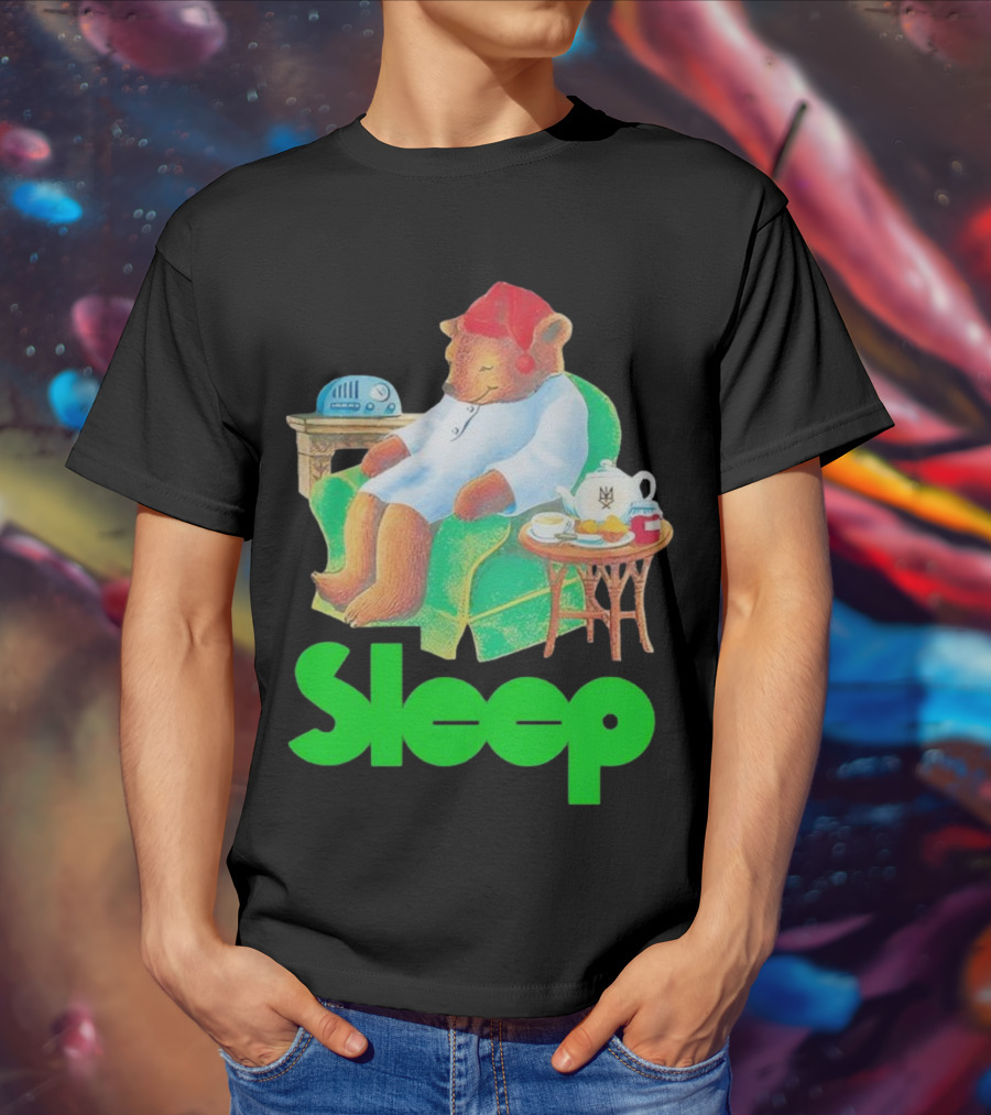 Sleep Tea Bear Radio Chair Cozy Time T-Shirt