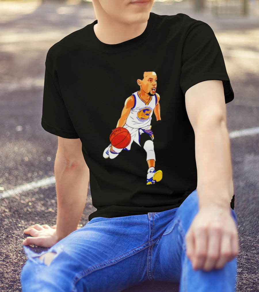 Steph Curry Oakland Basketball Cartoon Golden State Warriors T-Shirt