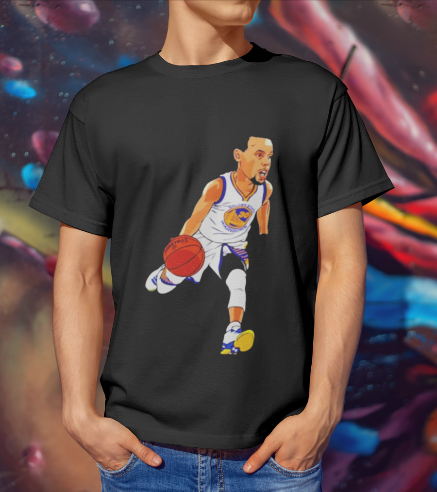 Steph Curry Oakland Basketball Cartoon Golden State Warriors T-Shirt