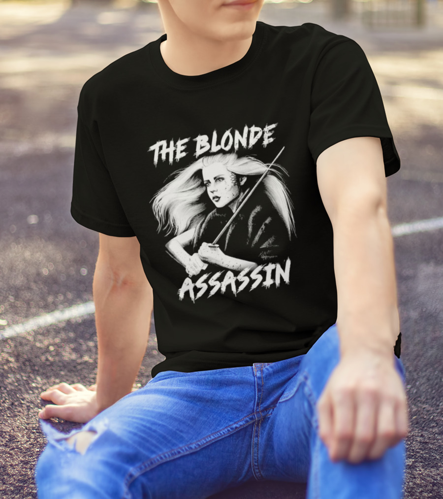 THE BLONDE ASSASSIN SWORD-WIELDING WARRIOR T-Shirt