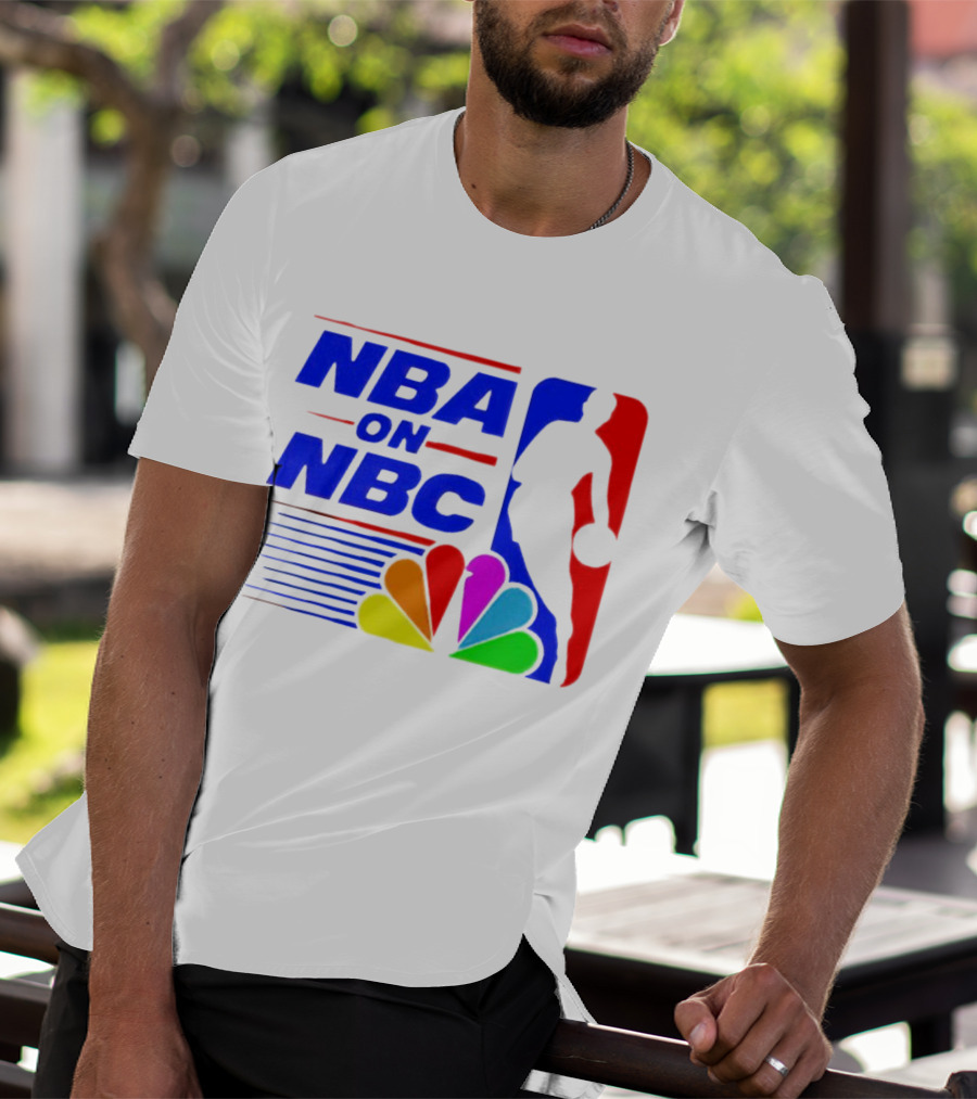 NBA On NBC Basketball Silhouette With Peacock T-Shirt