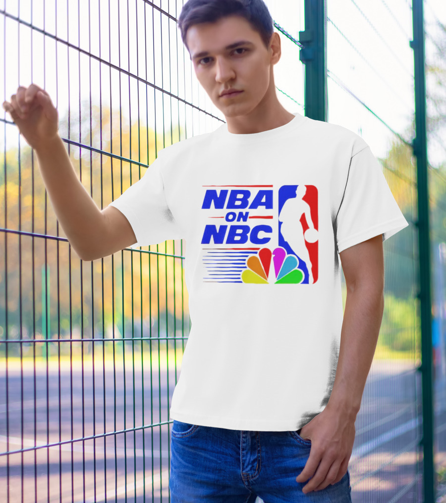 NBA On NBC Basketball Silhouette With Peacock T-Shirt