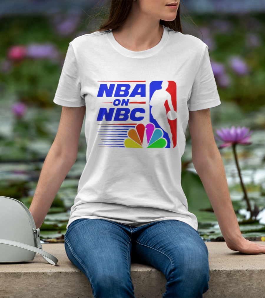 NBA On NBC Basketball Silhouette With Peacock T-Shirt