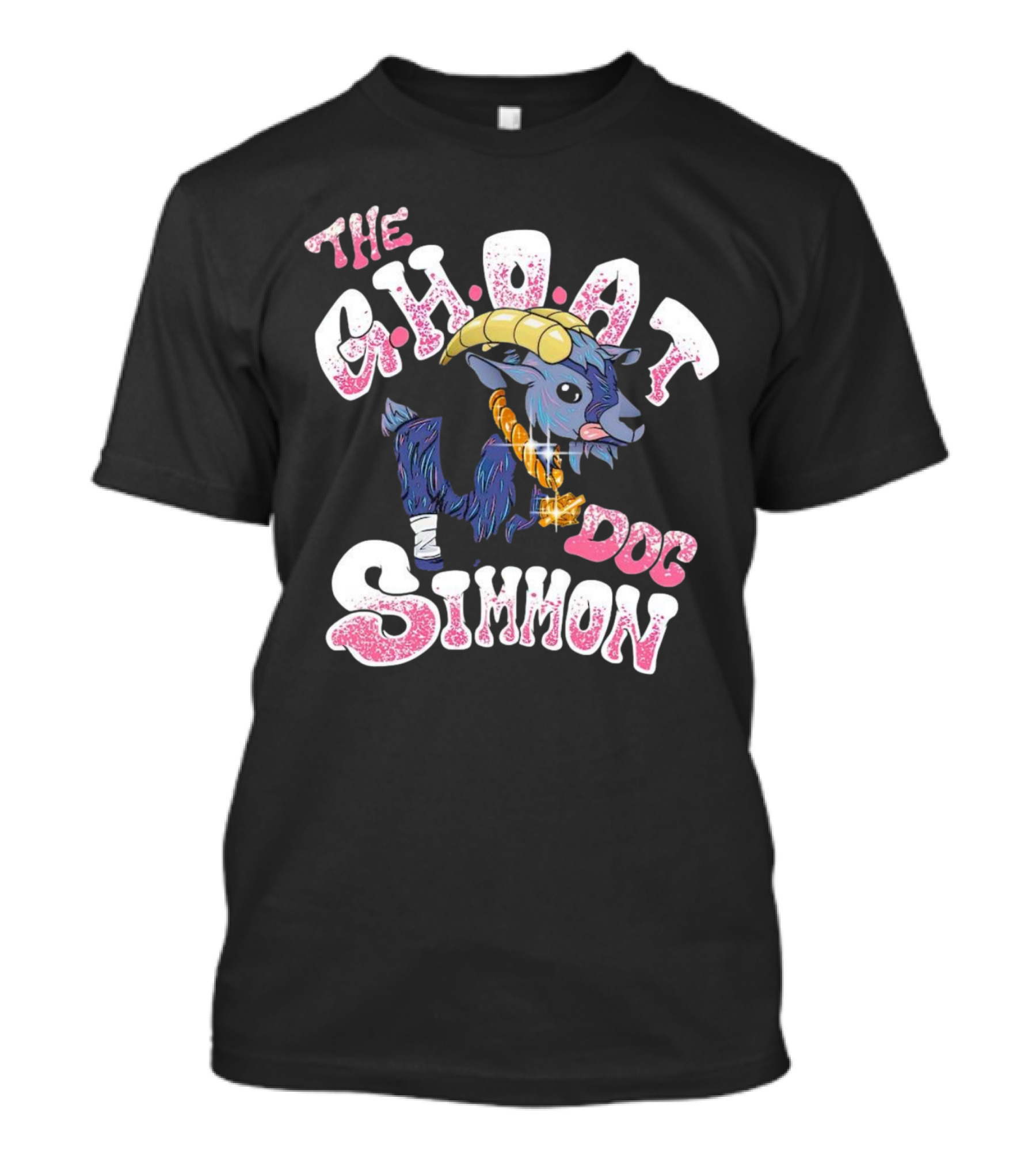 The Ghoat Dog Simmon Goat Cartoon With Gold Chain T-Shirt