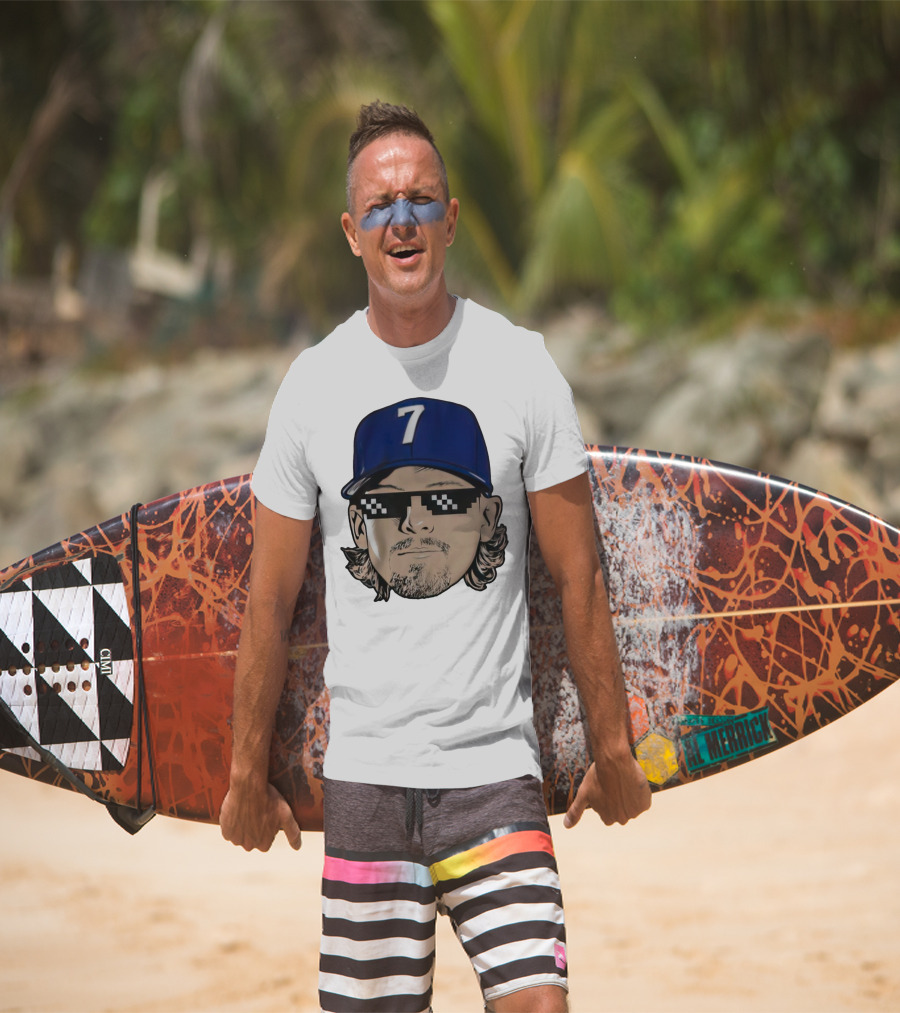 Bobby Witt Jr. Deal With It Kansas City Royals Pixelated Glasses Cap Number 7 T-Shirt