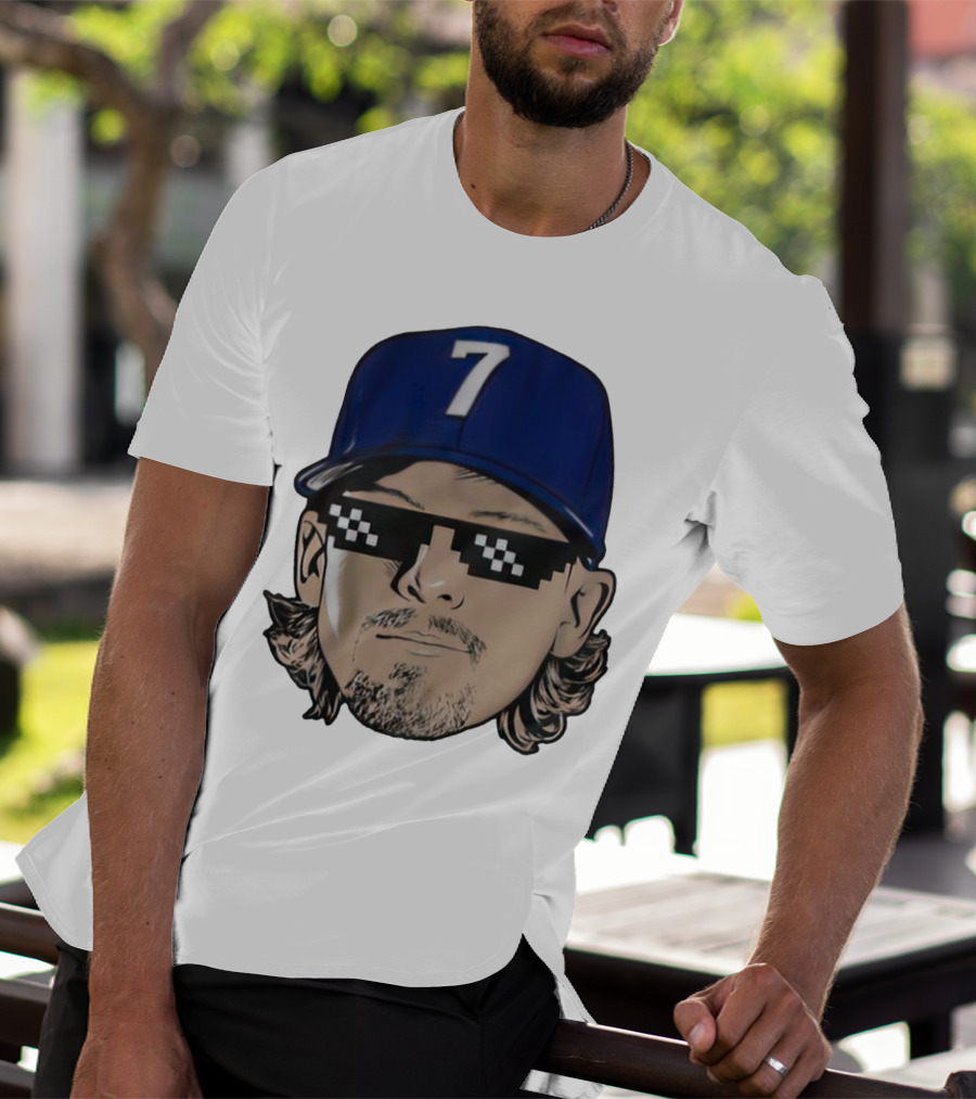 Bobby Witt Jr. Deal With It Kansas City Royals Pixelated Glasses Cap Number 7 T-Shirt
