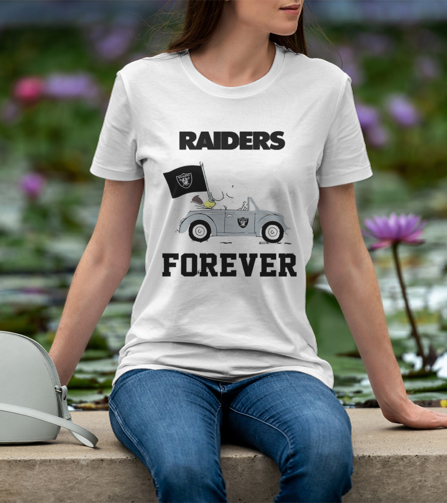 Raiders Forever Not Just When We Win Snoopy Woodstock Car T-Shirt