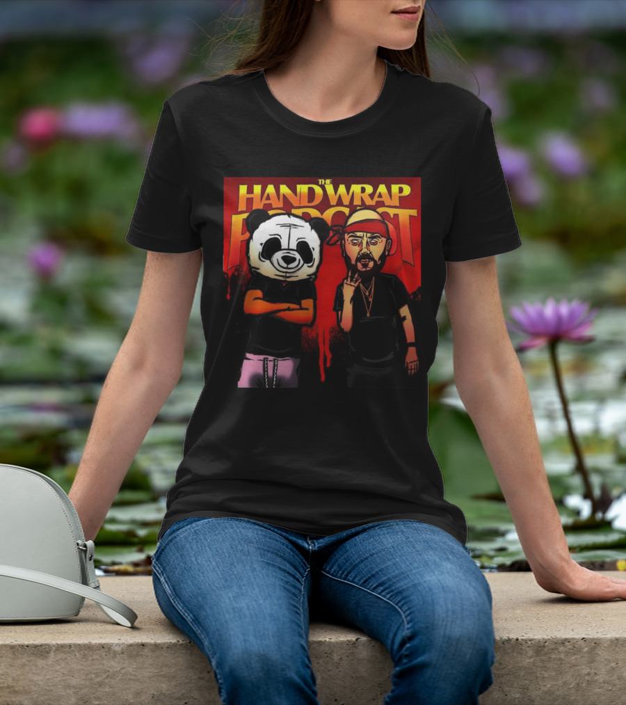 The Hand Wrap Podcast Panda Mask And Bandana Characters T-Shirt