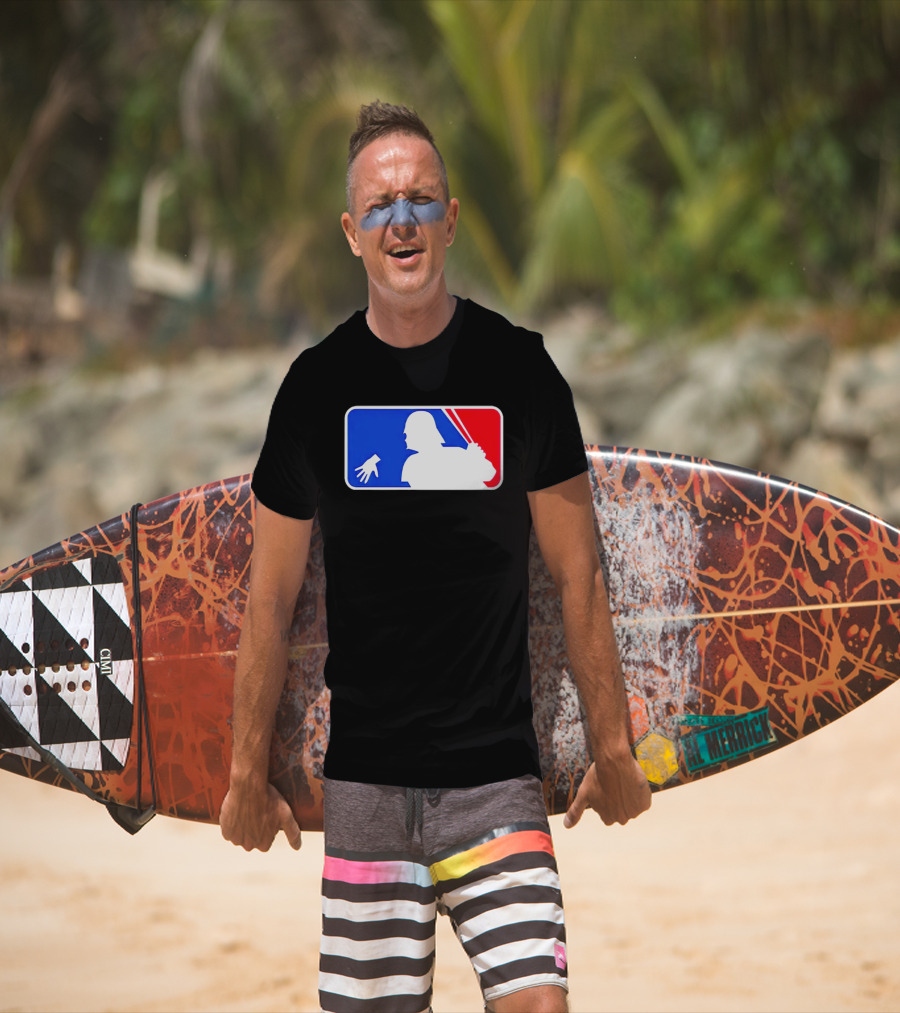 Darth Vader MLB Parody Silhouette With Baseball Bat And Hand T-Shirt