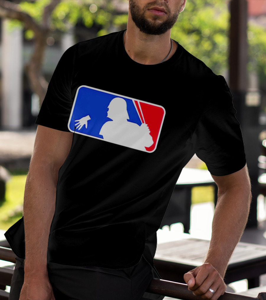 Darth Vader MLB Parody Silhouette With Baseball Bat And Hand T-Shirt