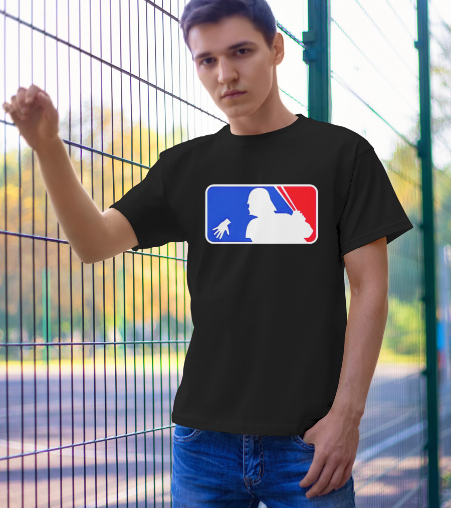 Darth Vader MLB Parody Silhouette With Baseball Bat And Hand T-Shirt